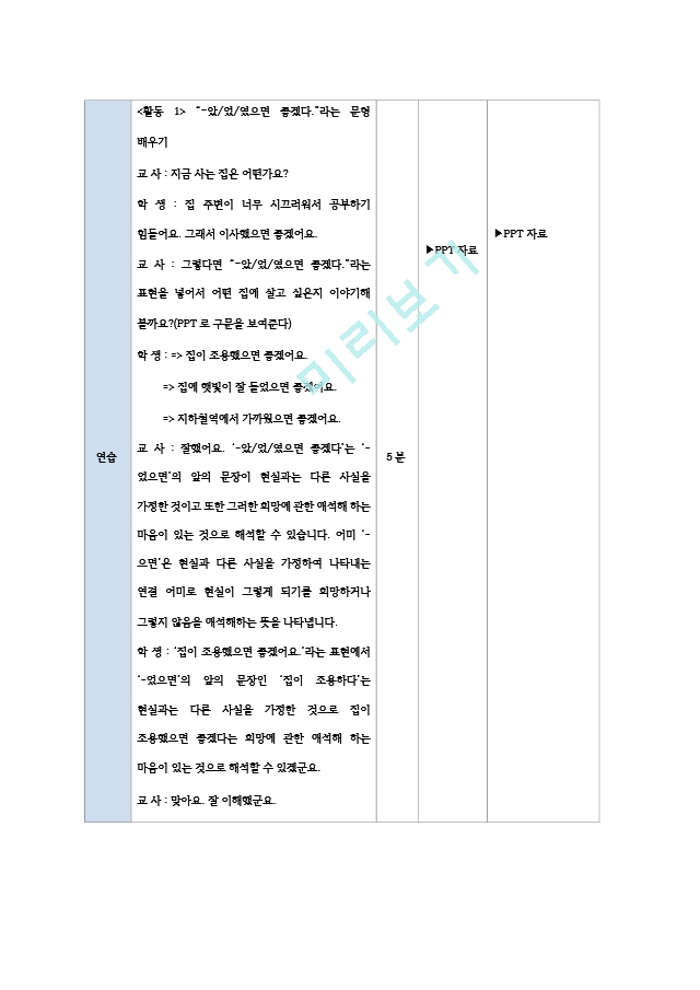 [한국어교육] 한국어 실습 모의수업지도안.hwp